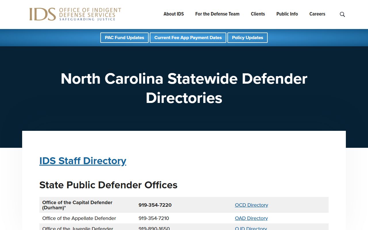 Watauga County court dockets NCIDS defender directory