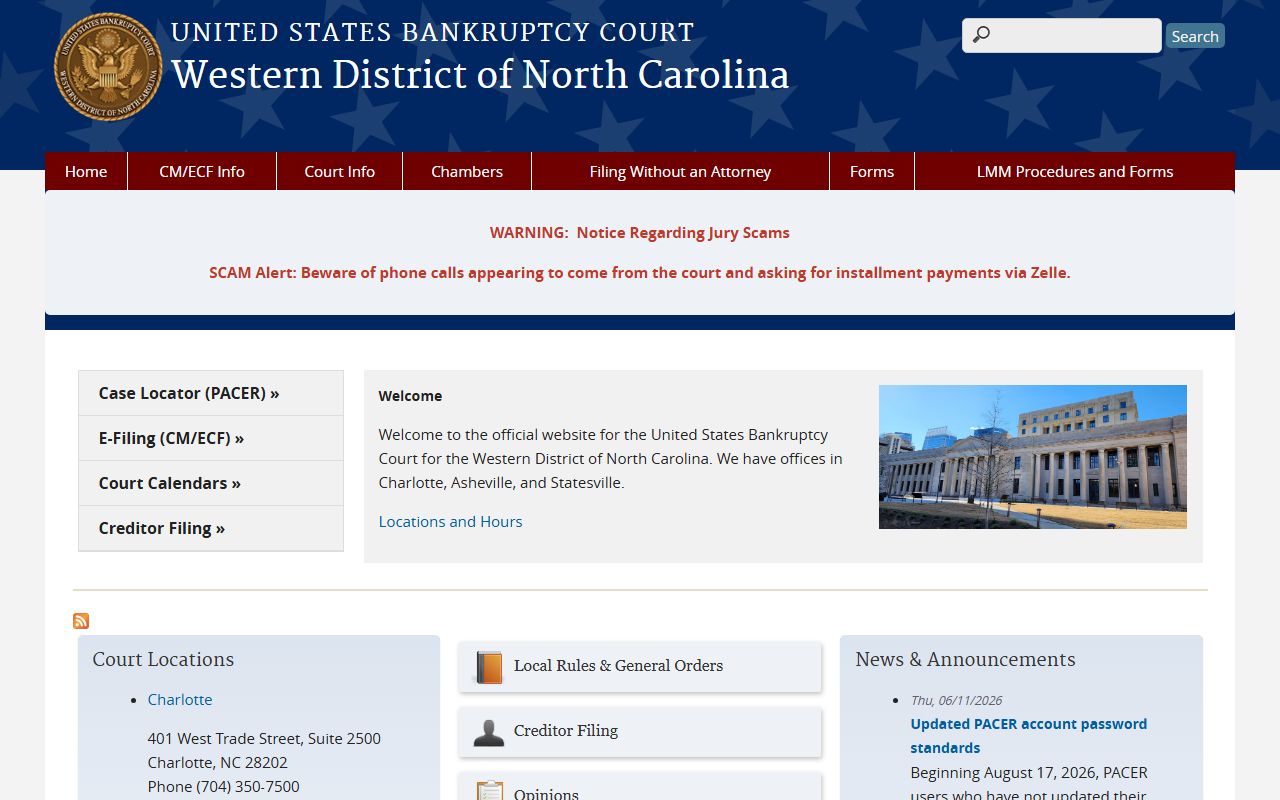 Watauga County court dockets federal bankruptcy court source
