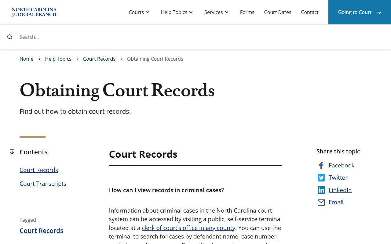 Watauga County court records instructions from North Carolina Judicial Branch