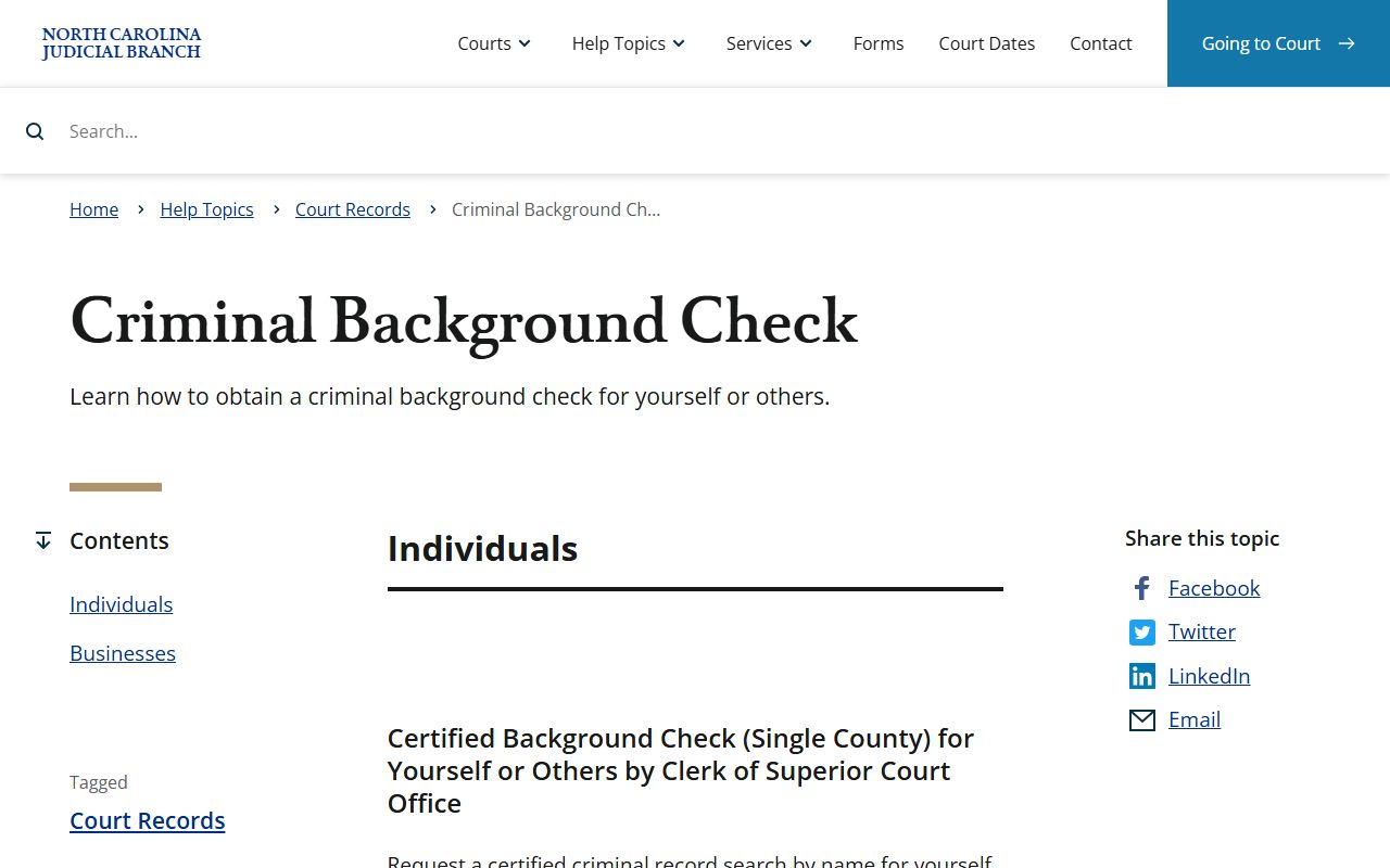 Watauga County criminal court records background check instructions