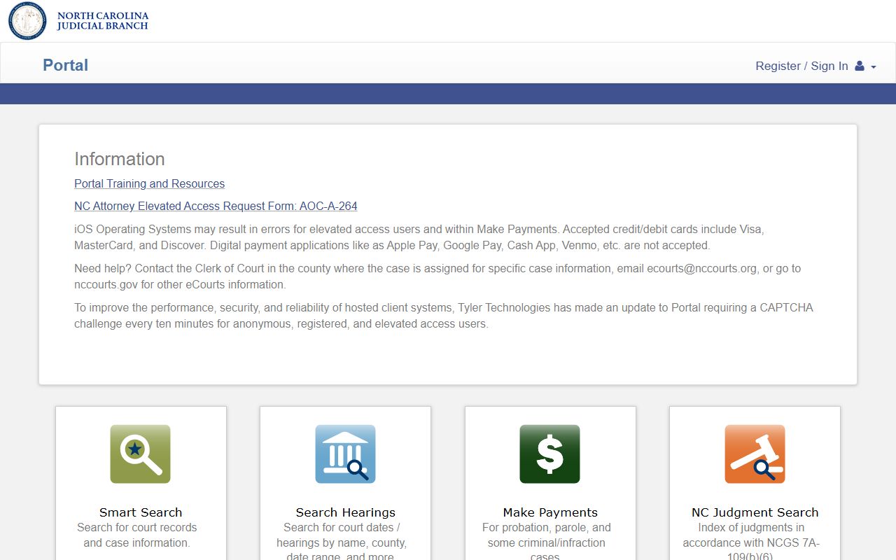 Watauga County court records eCourts Portal homepage