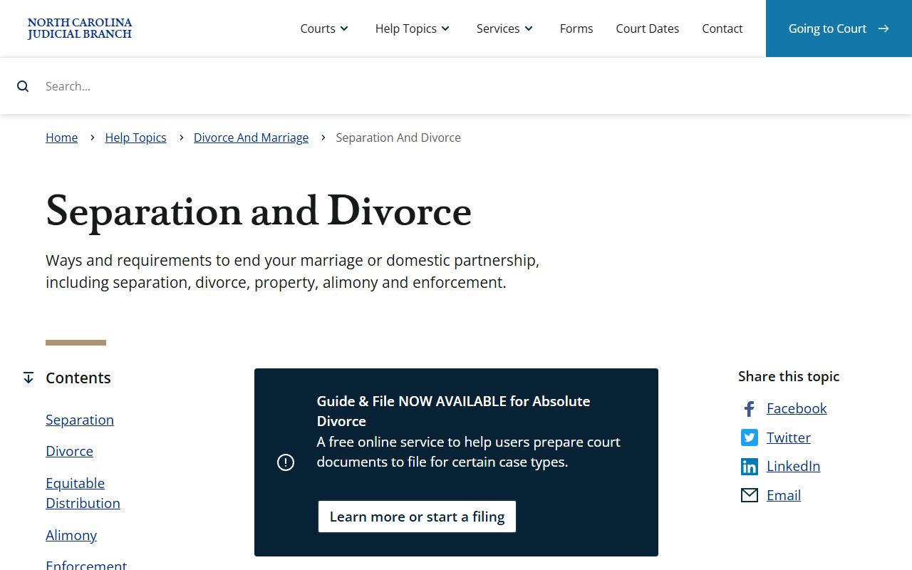 Watauga County divorce records and North Carolina separation and divorce help topic